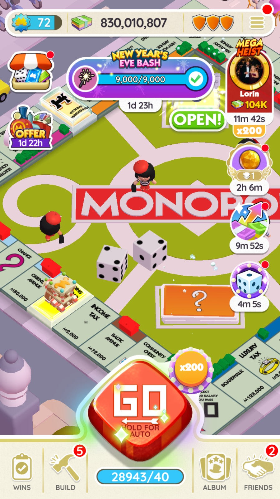 Service De Boosting Pour Monopoly Go ! - 200 000 Dés (Dice) - Pour Compte De Jeu Mobile