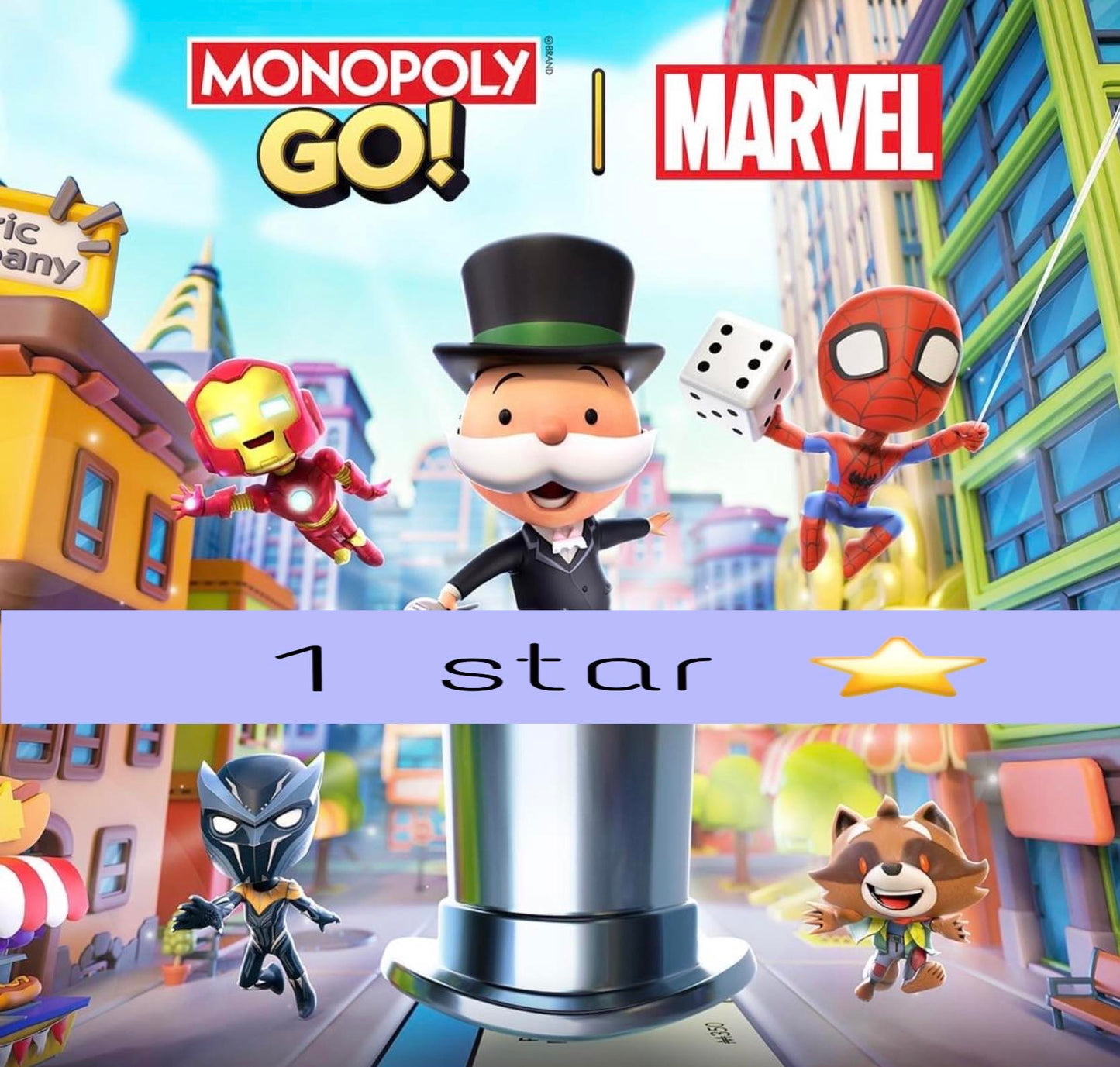 Monopoly go 1 star stickers ( Choose any 2 stickers of 1 star  )